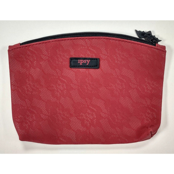 IPSY October 2017 Glam Bag Travel Sized Red With Bat Zipper (Bag Only) - Picture 1 of 4